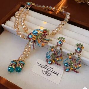 Colorful Beaded Necklace and Earring Set